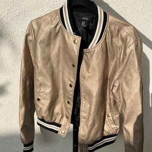 forever 21 Women Varsity Gold Jacket. size medium